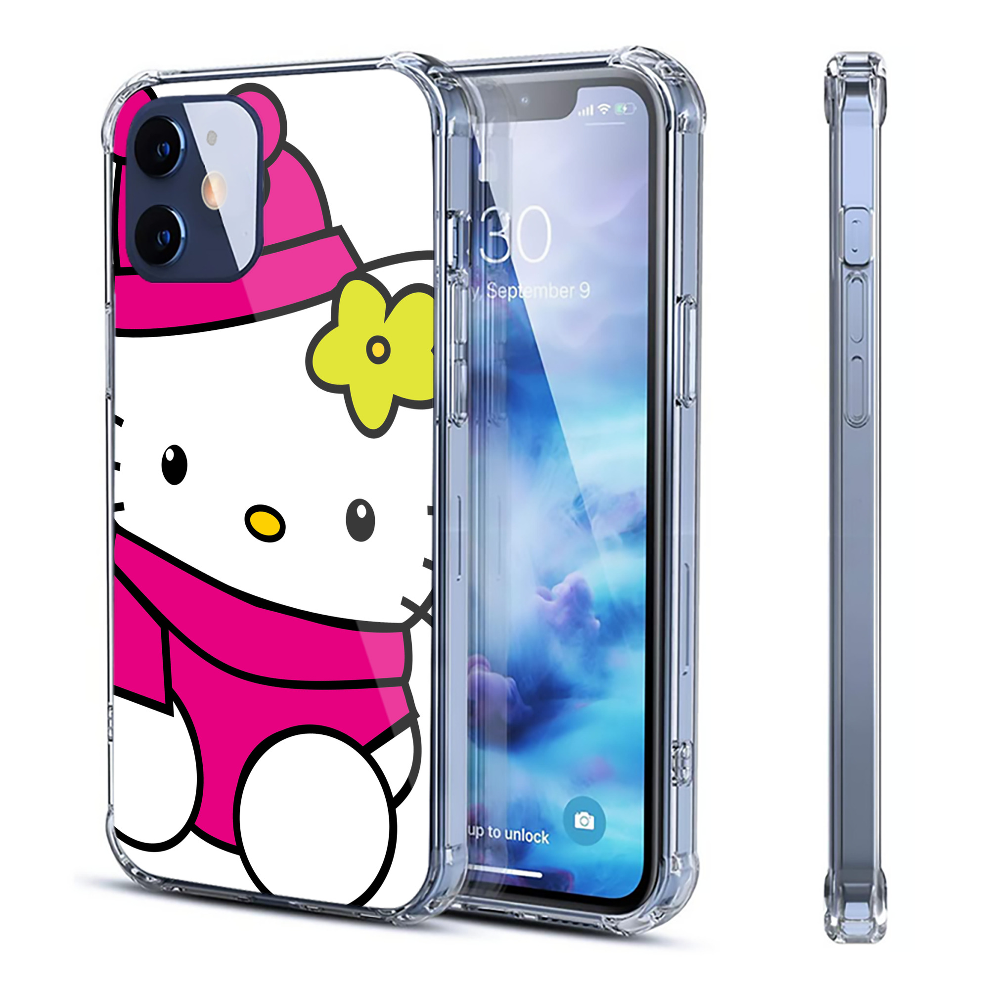（画像用） Hello Kitty ハローキティ 【iPhone 12シリーズ対応】透明スマホケース（クリアソフトケース）